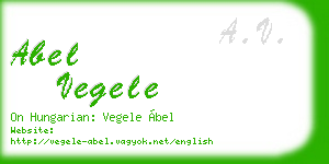 abel vegele business card